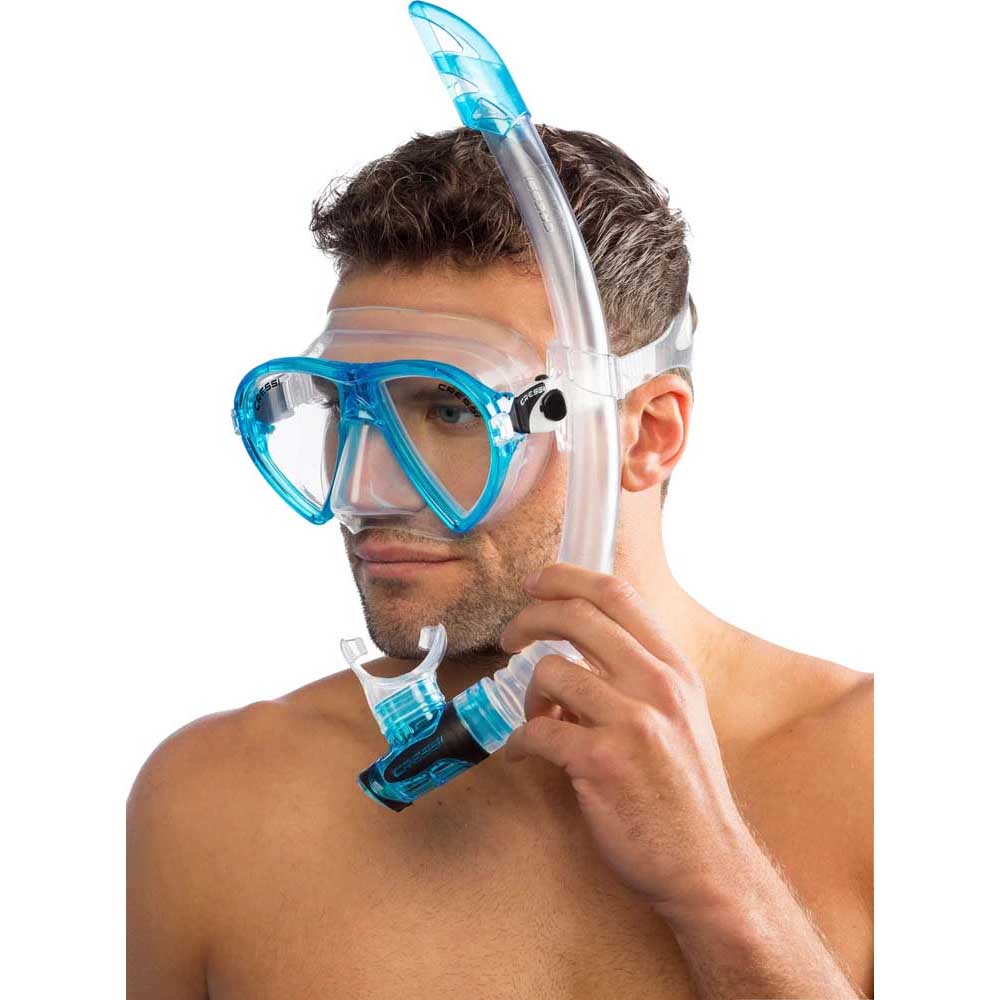 Cressi Ocean Maske Gamma Şnorkel Set - CLEAR/ AQUAMARINE