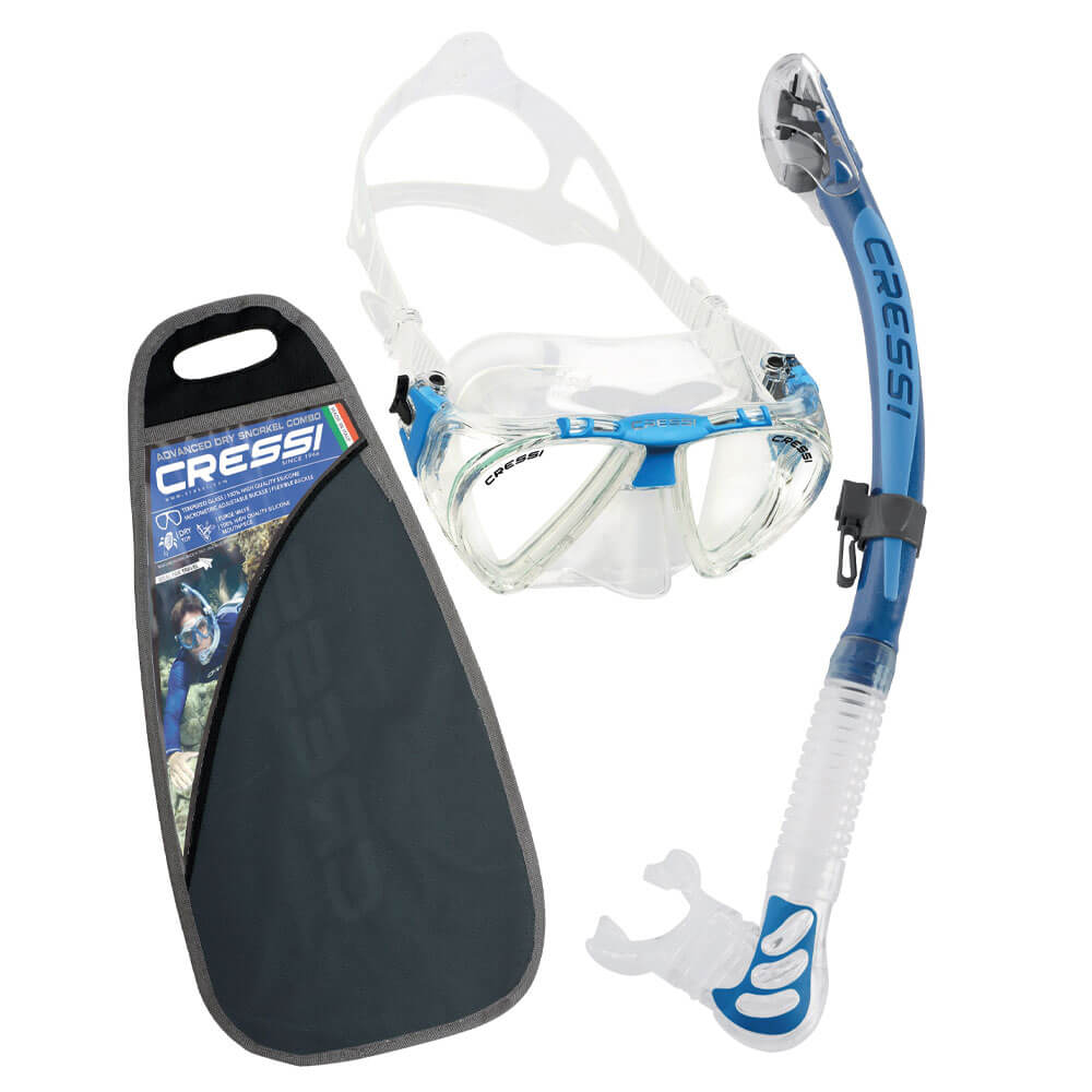 Cressi Penta - Alpha Maske Şnorkel Set - CLEAR - BLUE