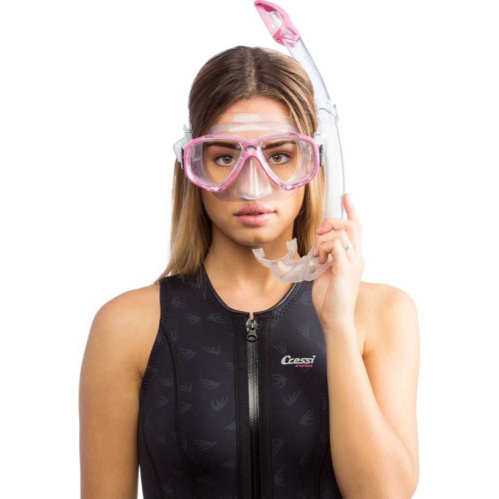Cressi Perla Maske Mexico Şnorkel Seti - CLEAR-PINK