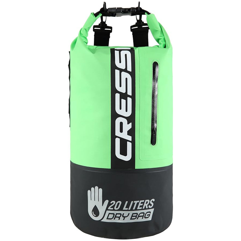 Cressi Premium Dry Bag - BLACK - FLUO GREEN - 20L