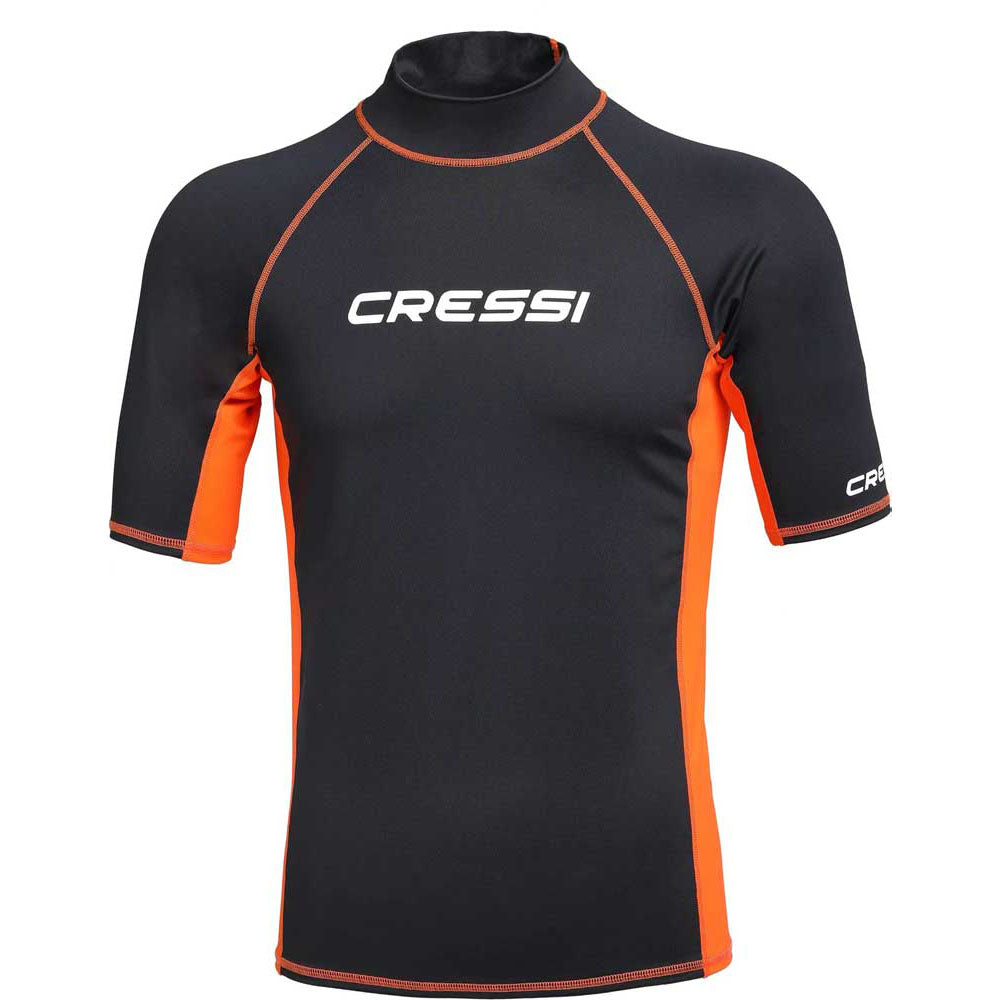 Cressi Rash Guard Man T-Shirt - BLACK - ORANGE - 3XL - NO:7