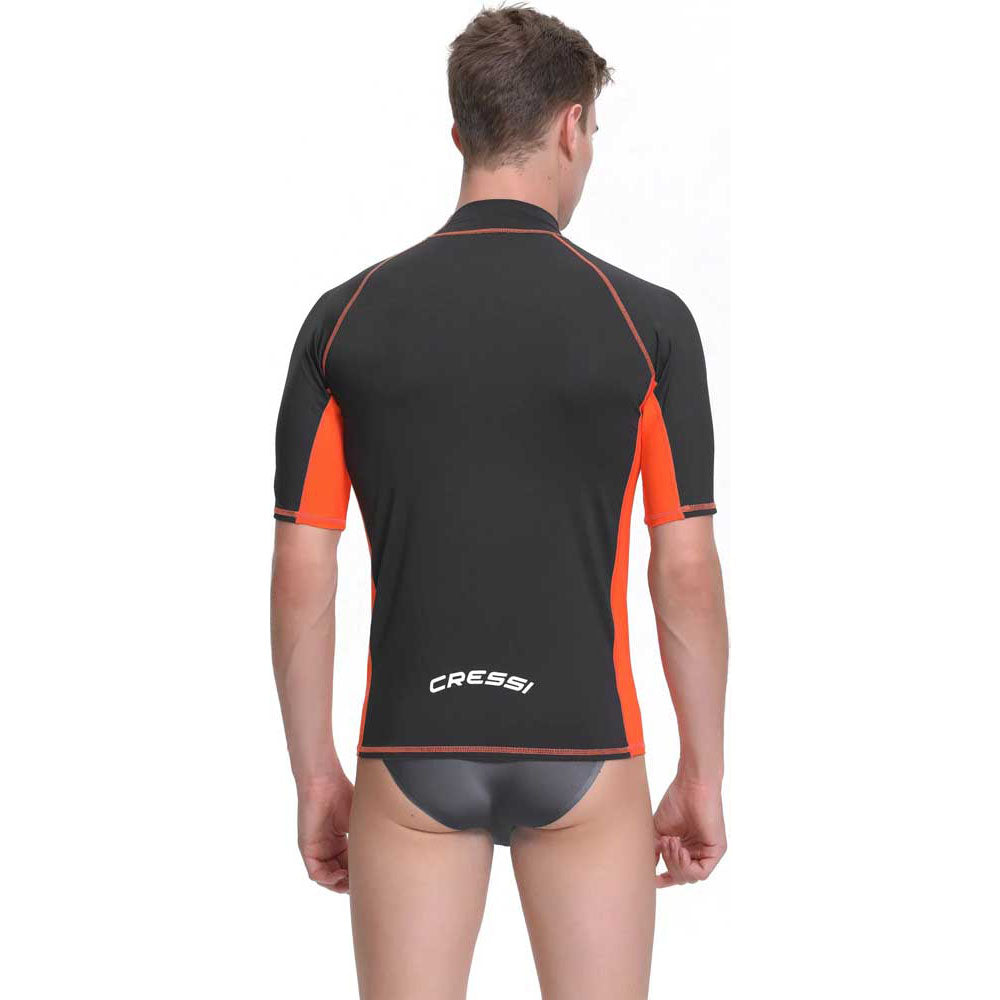 Cressi Rash Guard Man T-Shirt - BLACK - ORANGE - 3XL - NO:7