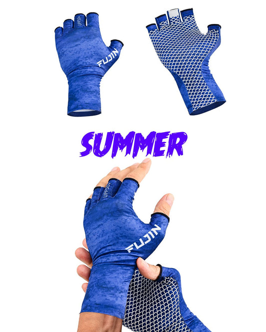Fujin Pro Angler Summer Gloves Blue L/XL
