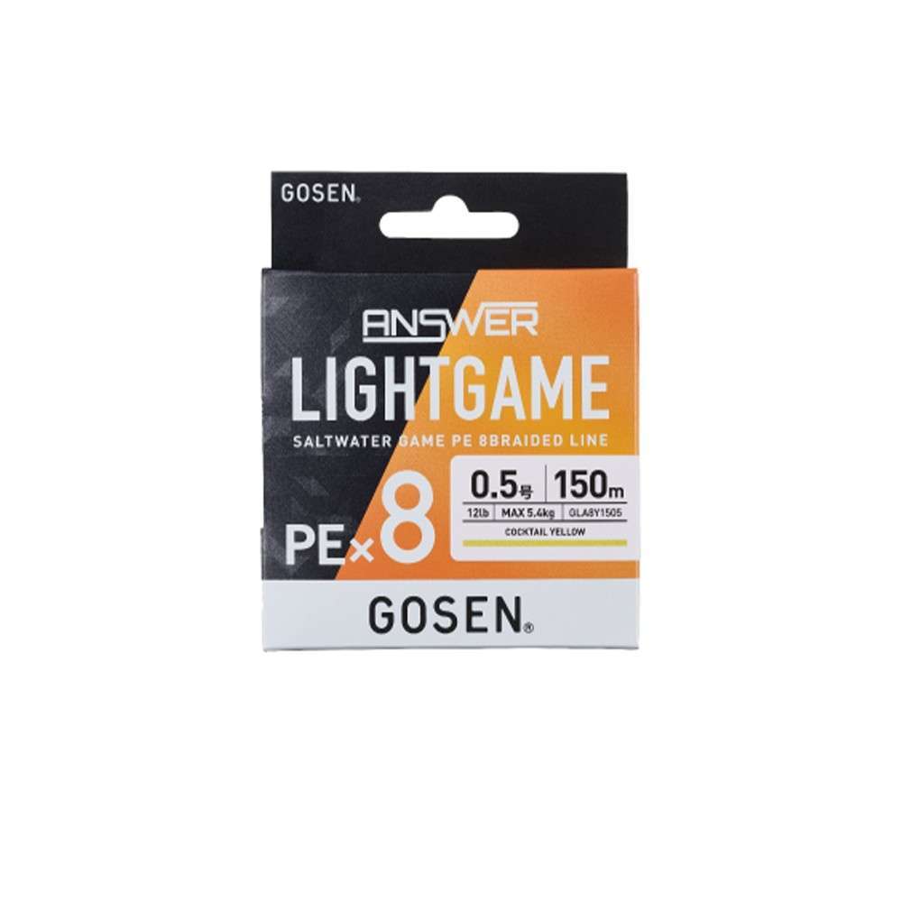 Gosen Answer Light Game PE8 Örgü LRF İpi 150mt Coctail Yellow - Standart - 0.3 PE