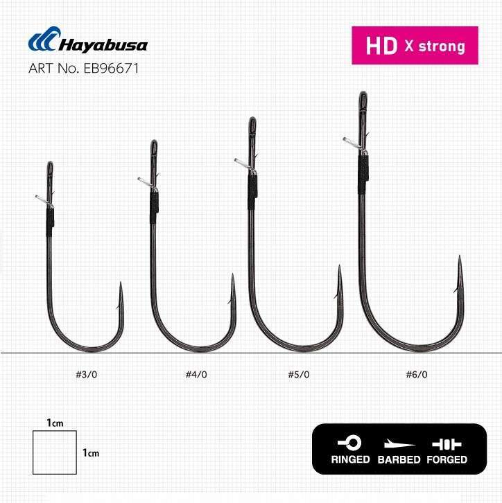 Hayabusa FPP HD Straight Güçlendirilmiş Delikli Lüfer İğnesi Black Nikel - Standart - 3-0