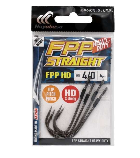 Hayabusa FPP HD Straight Güçlendirilmiş Delikli Lüfer İğnesi Black Nikel - Standart - 4-0