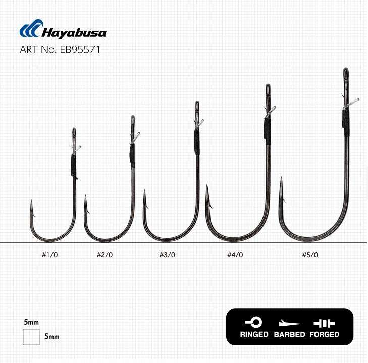 Hayabusa FPP Straight Delikli Lüfer İğnesi Black Nikel - Standart - 3-0