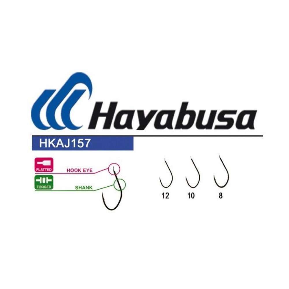 Hayabusa HKAJ 157 Kısa Pala Dövme Olta İğnesi 15li Paket Black Nikel - Standart - 12