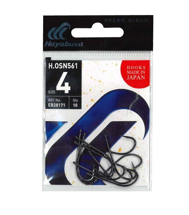 Hayabusa HOSN 561 Delikli Uzun Pala Olta İğnesi Black Nikel - Standart - 2-0