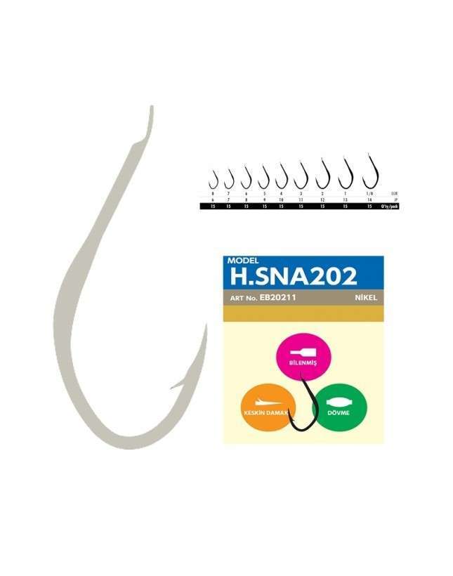Hayabusa HSNA 202 Dövme Canlı Yem İğnesi 15li Paket Nikel - Standart - 1