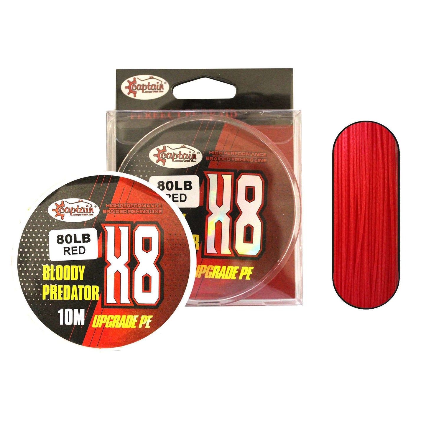 Hook Line 8X Upgrade PE Bloody Predator Jigging Assist İpi 10mt Kırmızı-Pembe - Standart - 80 LBS
