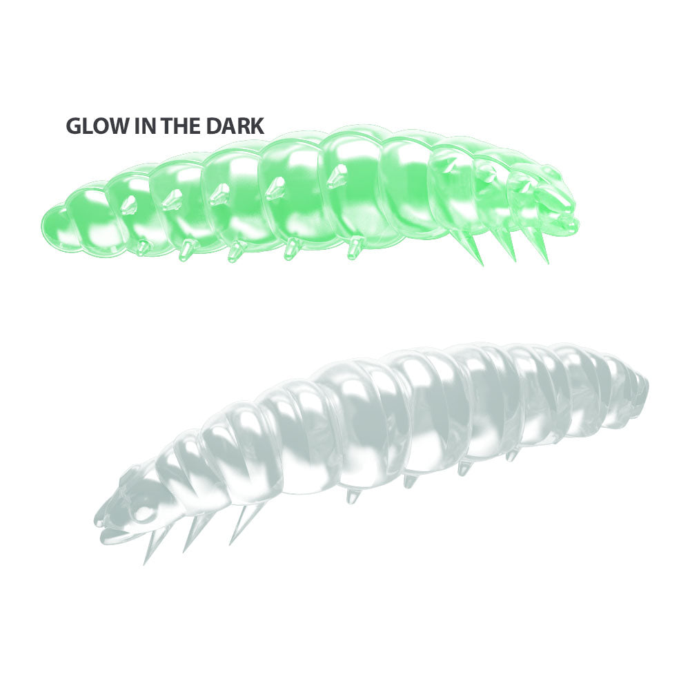 Libra Lures Larva Garlic Suni Yem - 000 - GLOW UV GREEN - 35MM