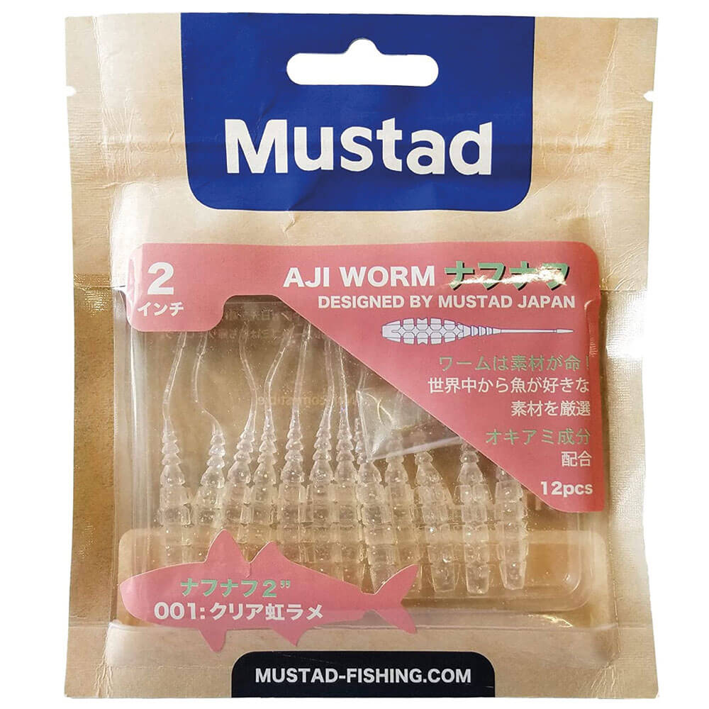 Mustad Aji Worm Naf-Naf Sahte Kurt - 001 - 5CM - 12Lİ