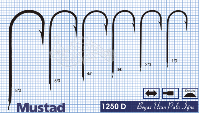 Mustad Olta İğnesi 1250D 100lü - Standart - NO:4-0