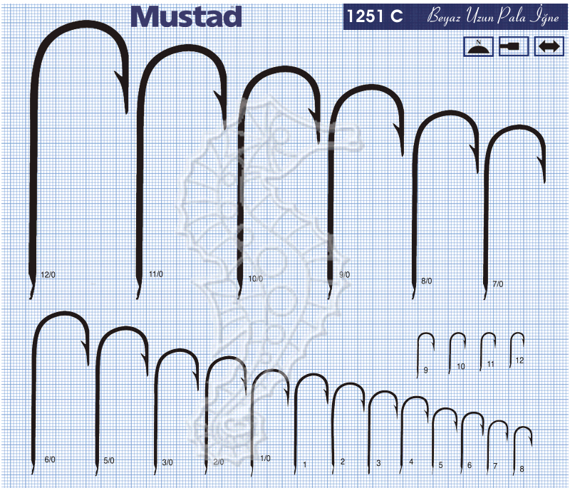 Mustad Olta İğnesi 1251C 100lü - Standart - NO:6