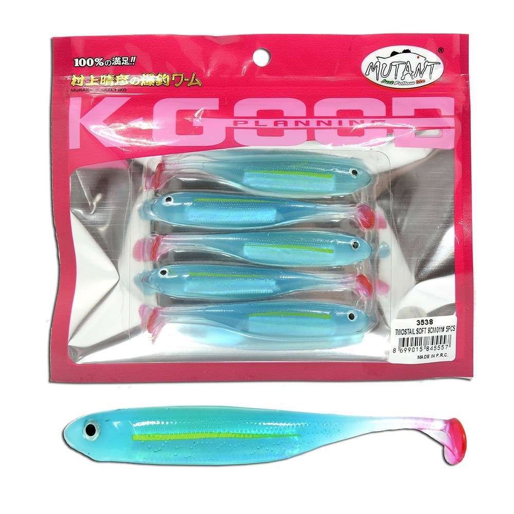 Mutant 3538 Twost Tail Flash 9cm Levrek Silikonu 5li Paket Suni Yem - 011
