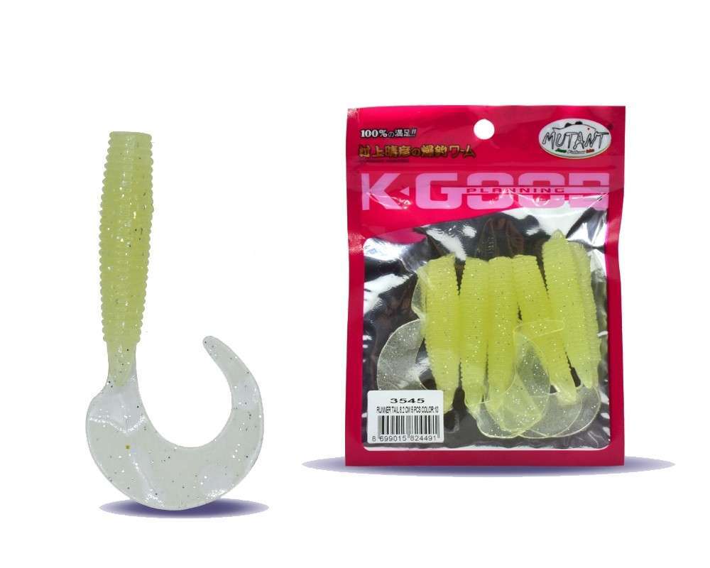 Mutant 3545 Runner Tail 8cm Levrek Silikonu 5li Paket Suni Yem - 10