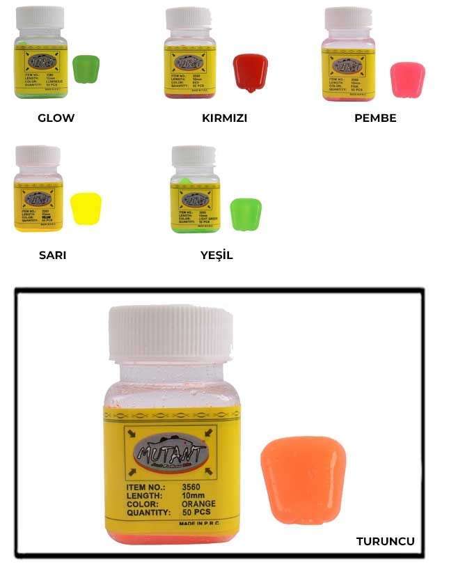 Mutant 3560 Silikon Pop Corn Aromalı Mısır 50li Kutu Sazan Yemi - TURUNCU