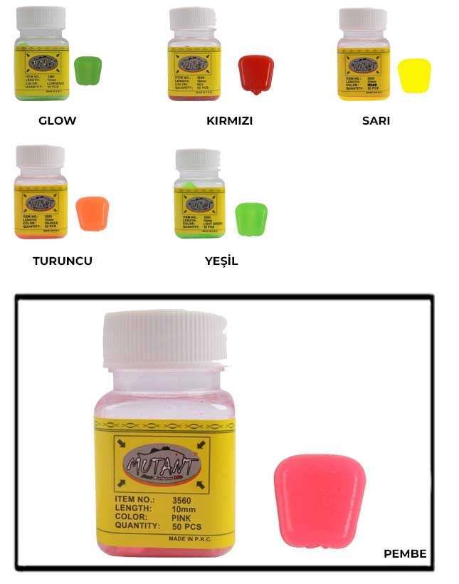Mutant 3560 Silikon Pop Corn Aromalı Mısır 50li Kutu Sazan Yemi - PEMBE