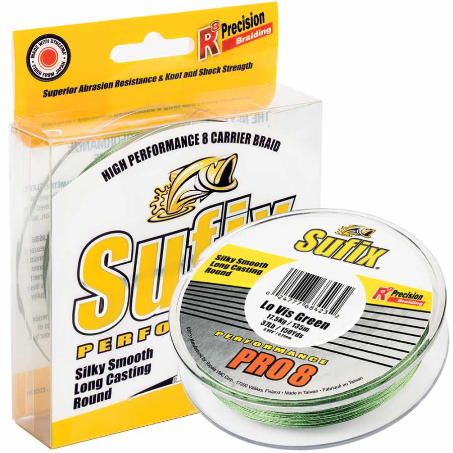 Sufix Performance Pro8 İp Misina - LO VIS GREEN - 0.27MM - 135MT - 22KG