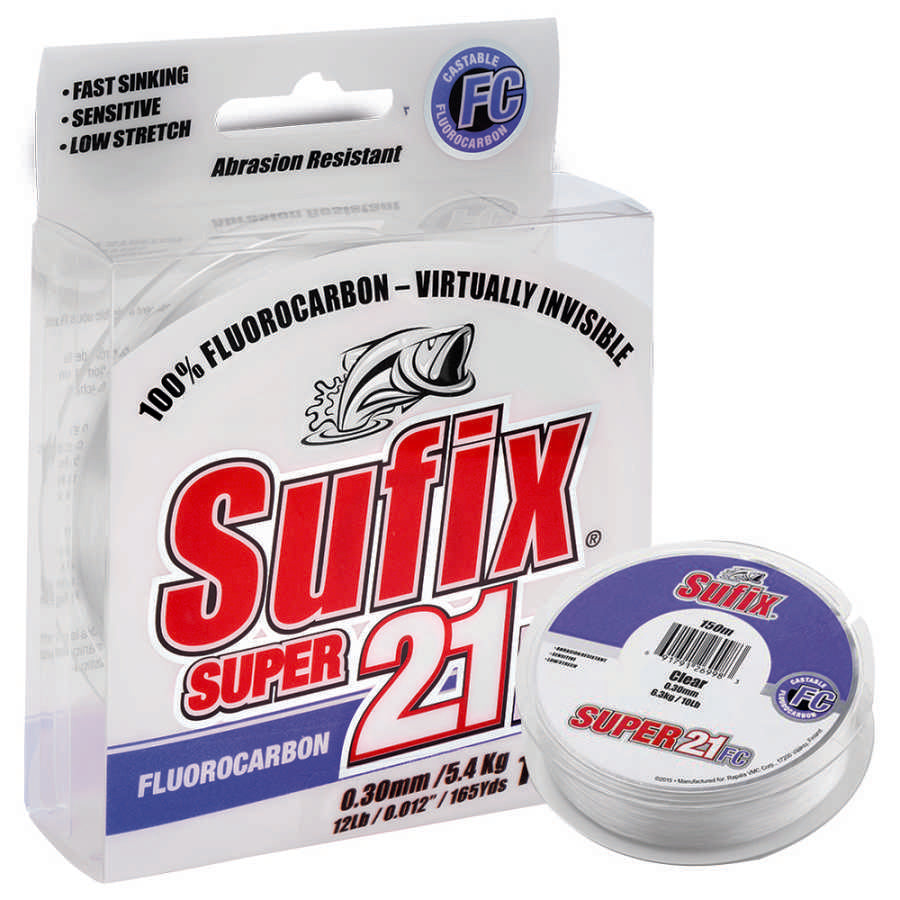 Sufix Süper 21 Fluorocarbon Misina - CLEAR - 0.18MM - 50MT - 2.9KG