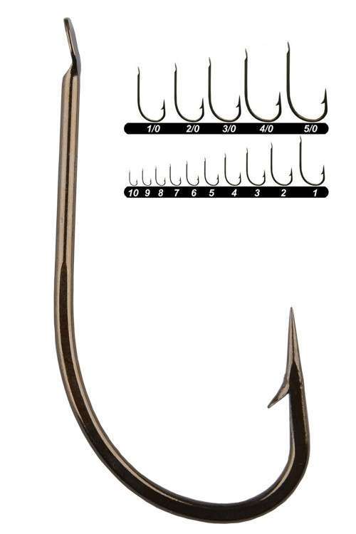 Youvella 1405 Kısa Pala Dövme Çapraz Olta İğnesi 100lü Kutu Bronz - Standart - 9